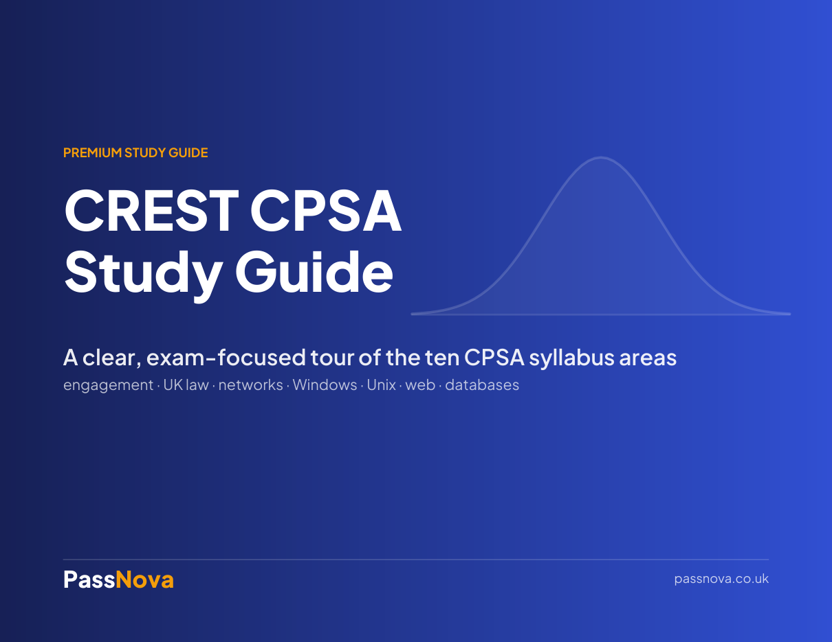 CREST CPSA (Practitioner Security Analyst) study guide cover