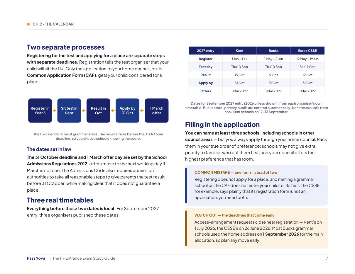 Sample page from the 11+ Entrance Exam study guide